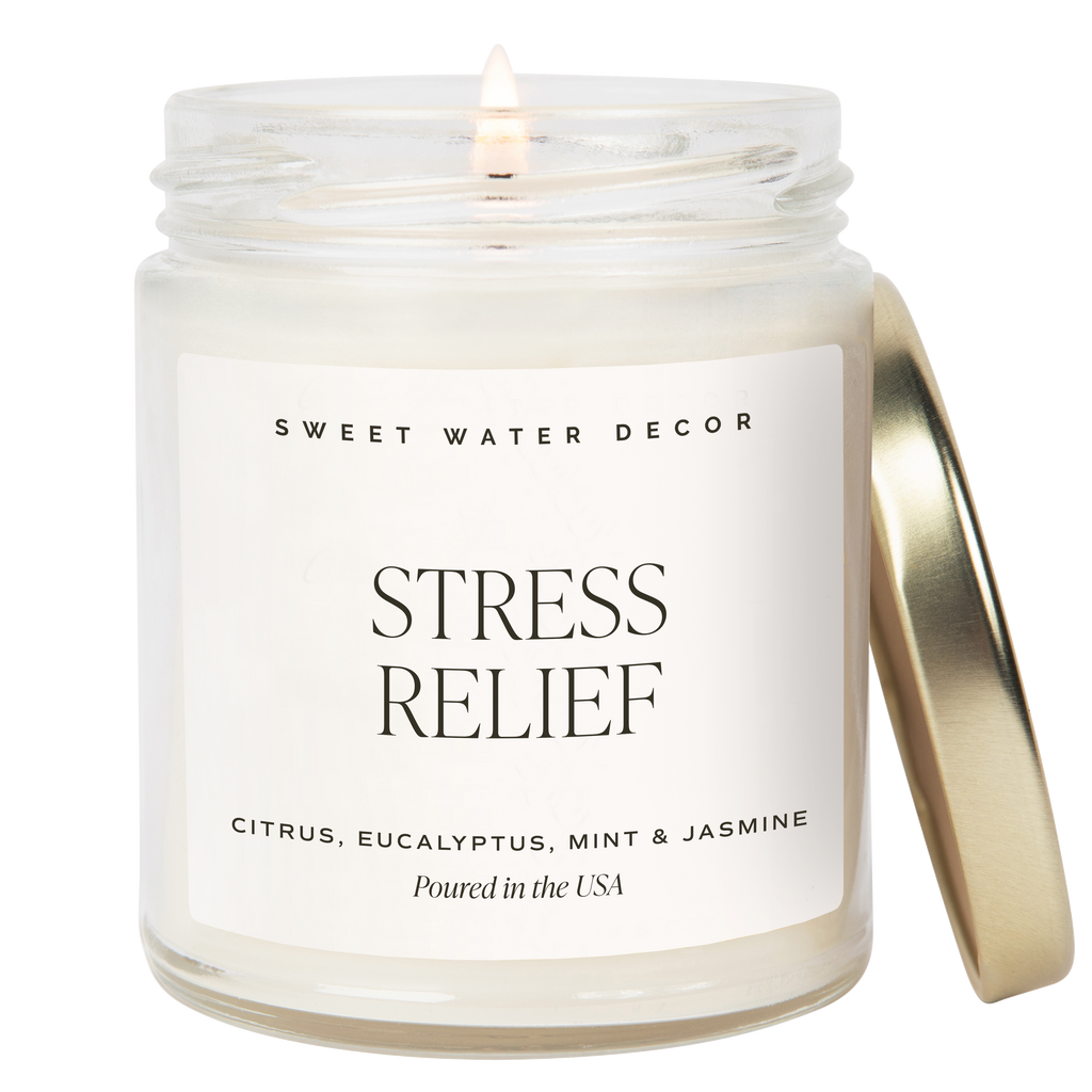 Stress Relief 9 oz Soy Candle - Home Decor & Gifts