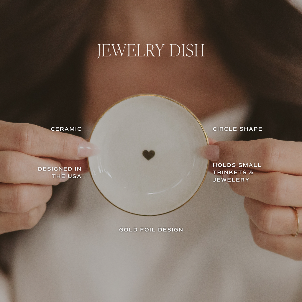 Gold Heart Jewelry Dish - Home Decor & Gifts