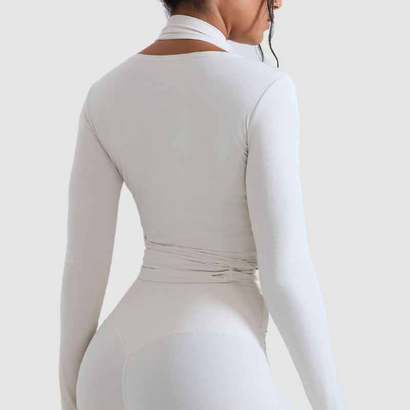 Long Sleeve Wrap Yoga Top