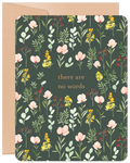 There are No Words Multicolor Floral Print Sympathy Card