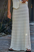Knit Sweater Acrylic Cotton Nylon Ribbed Maxi Skirt