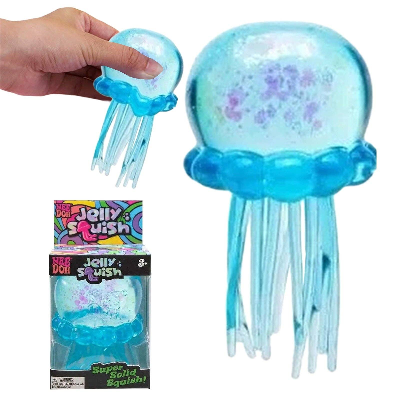 Nice Cube Jellyfish Squishy Sensory Stress Relief Toys in Box Squeeze Fidget Toy: Blue cube / 1 pc