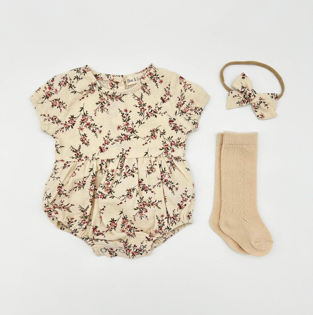 Anessa Romper Set: 2pc set (romper+bow)