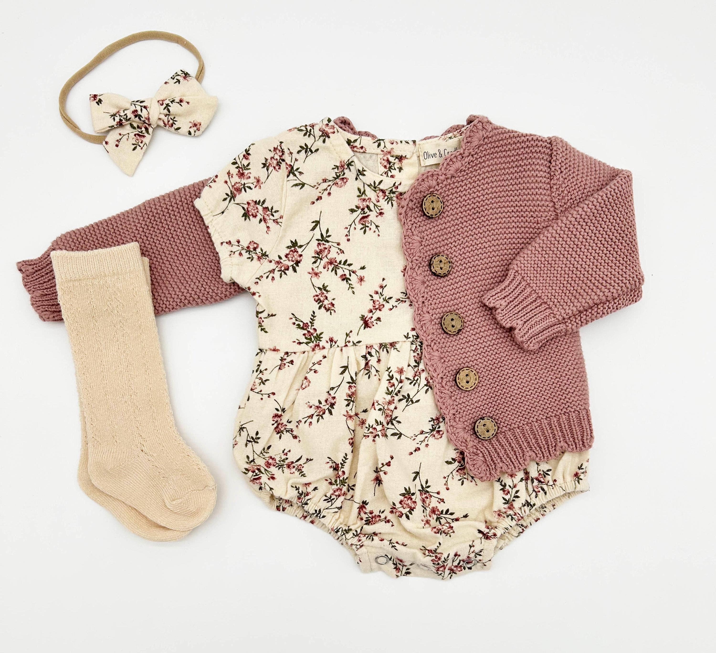 Anessa Romper Set: 2pc set (romper+bow) / 3-6 monthsUS numeric