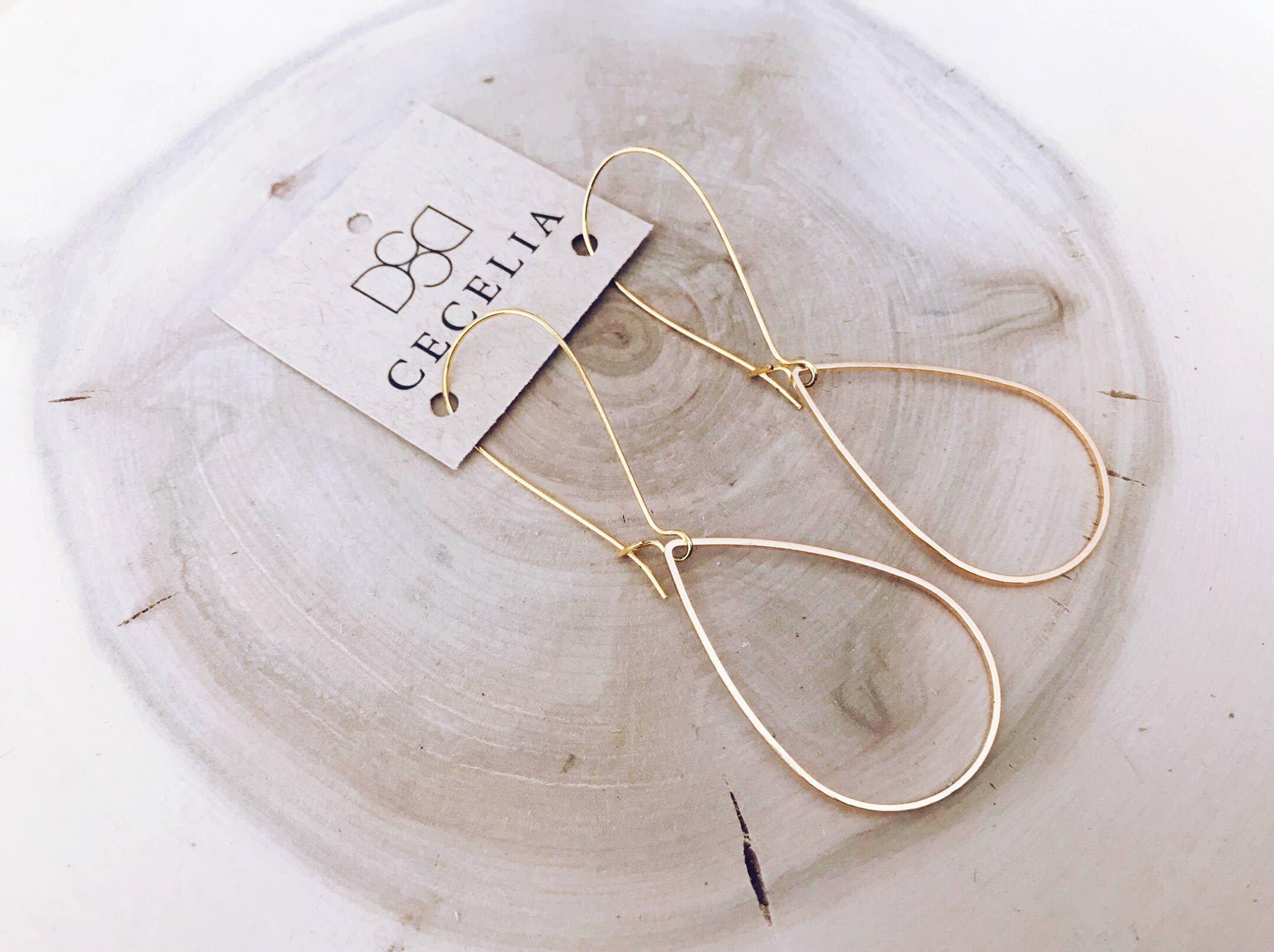 Basic Gold Plated Long Teardrop Hoop Earrings: Large Gold Plated Teardrop Hoop Earrings