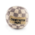 Tan Checker Chewy Vuiton Ball Squeaker Dog Toy: Large