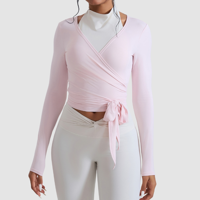 Long Sleeve Wrap Yoga Top