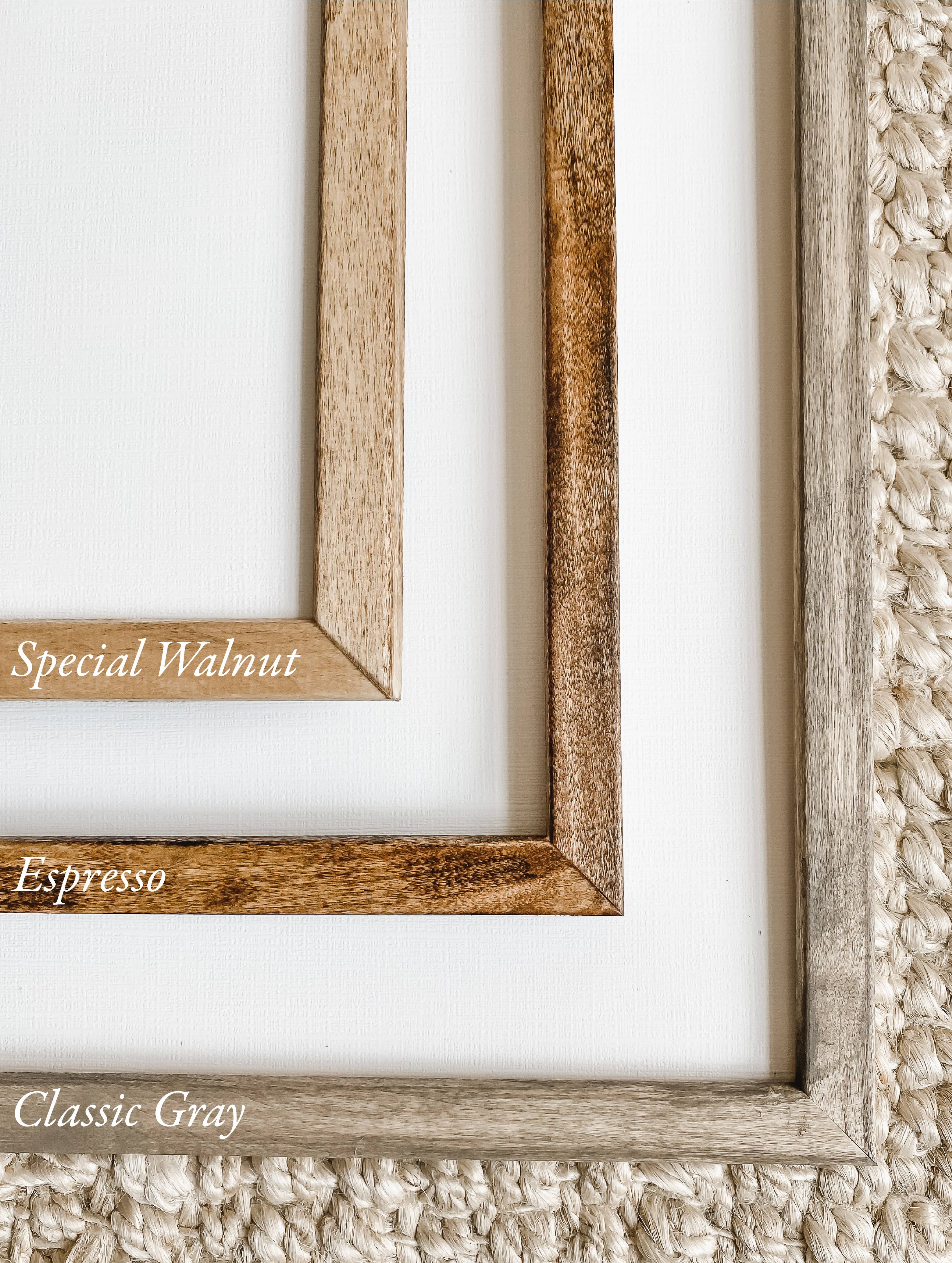 Coordinates Wood Framed Sign: 12x16 / Classic Grey