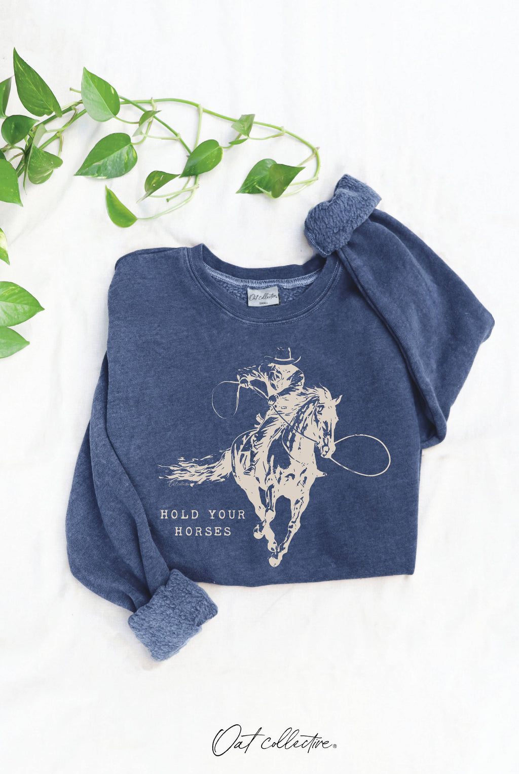 HOLD YOUR HORSES Mineral Graphic Sweatshirt: SOFT PINK