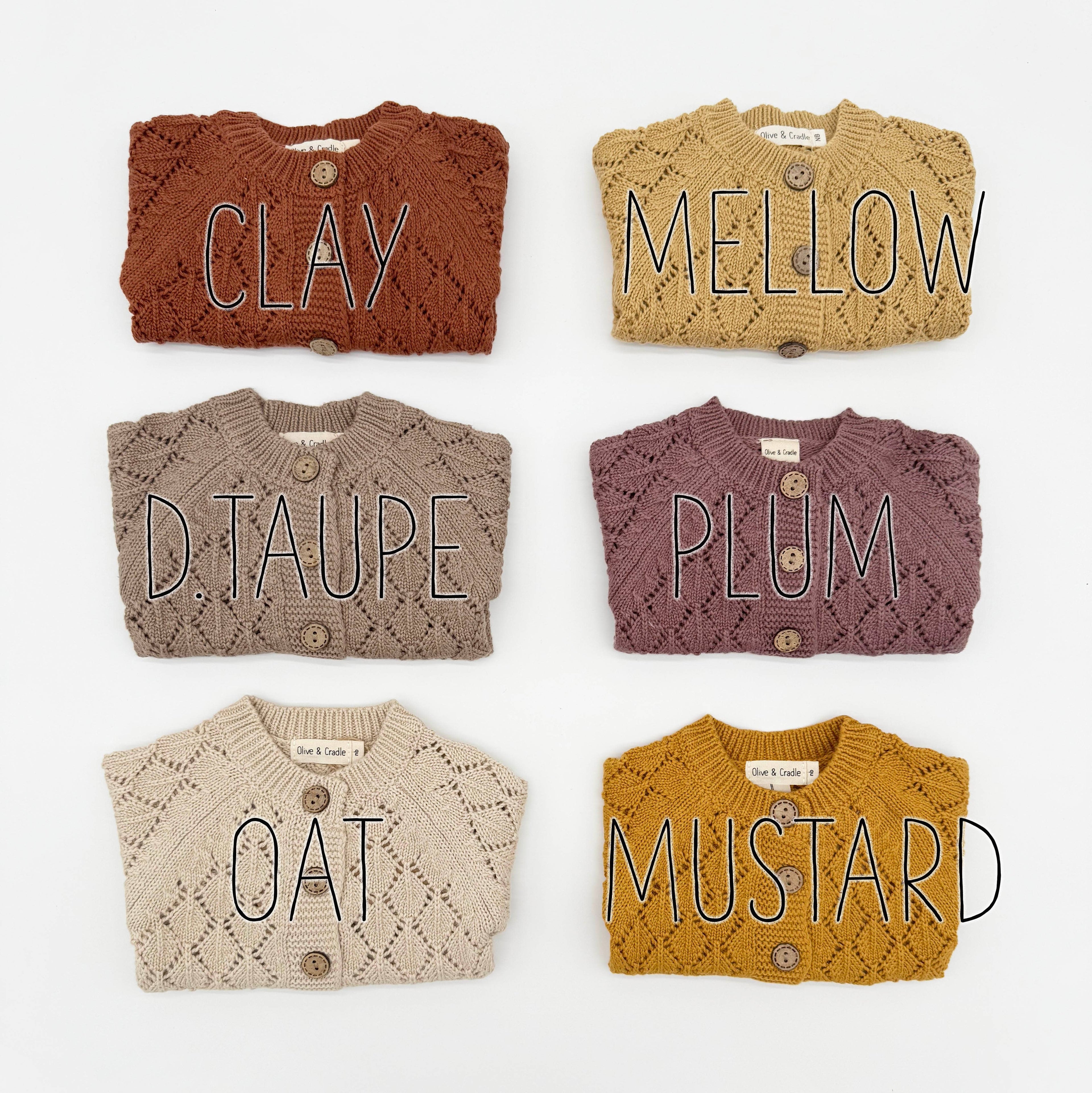 Annie Diamond Cardigan: Dark Taupe / NB newborn