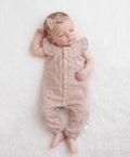 Jennifer Linen Jumper + Bow: Vintage pink