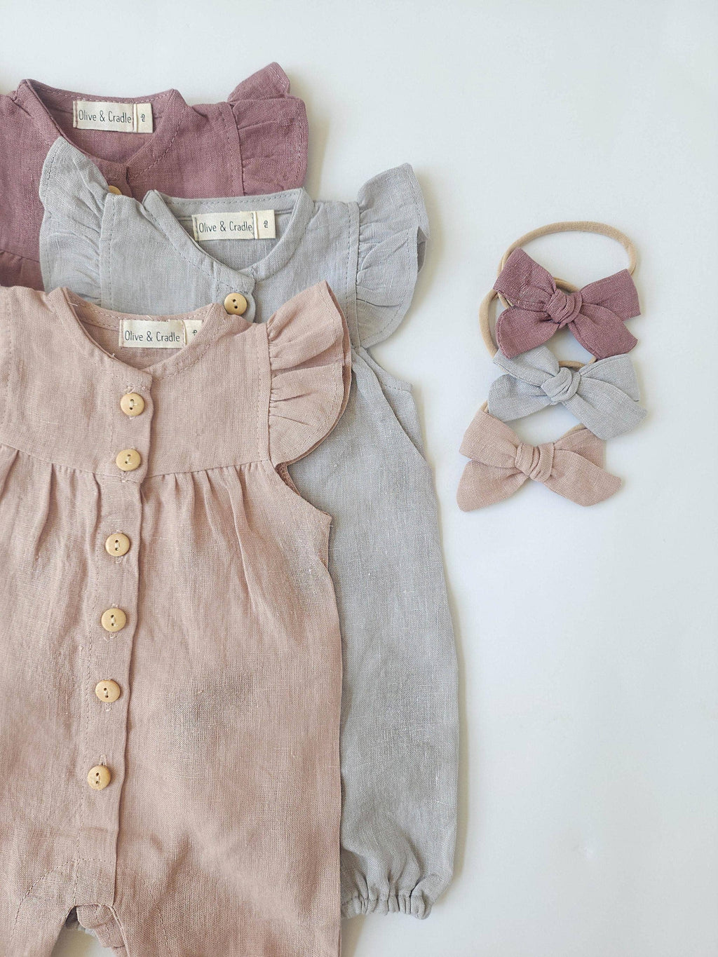 Jennifer Linen Jumper + Bow: Vintage pink