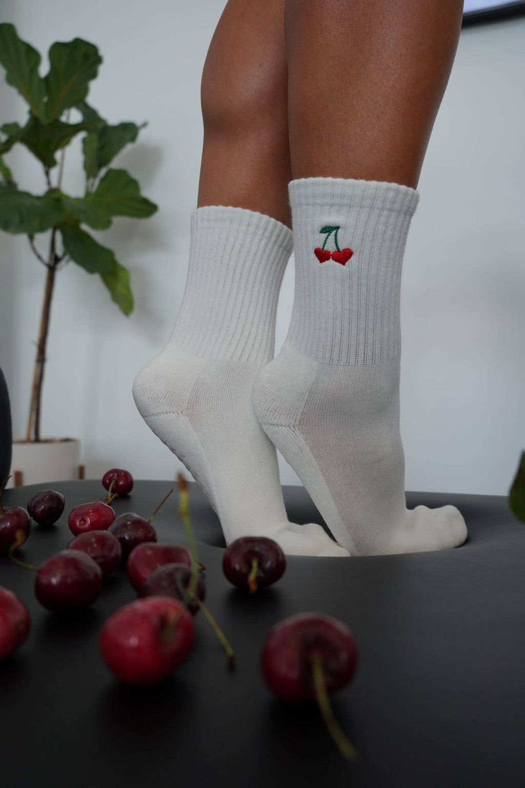 Cherry Heart Socks