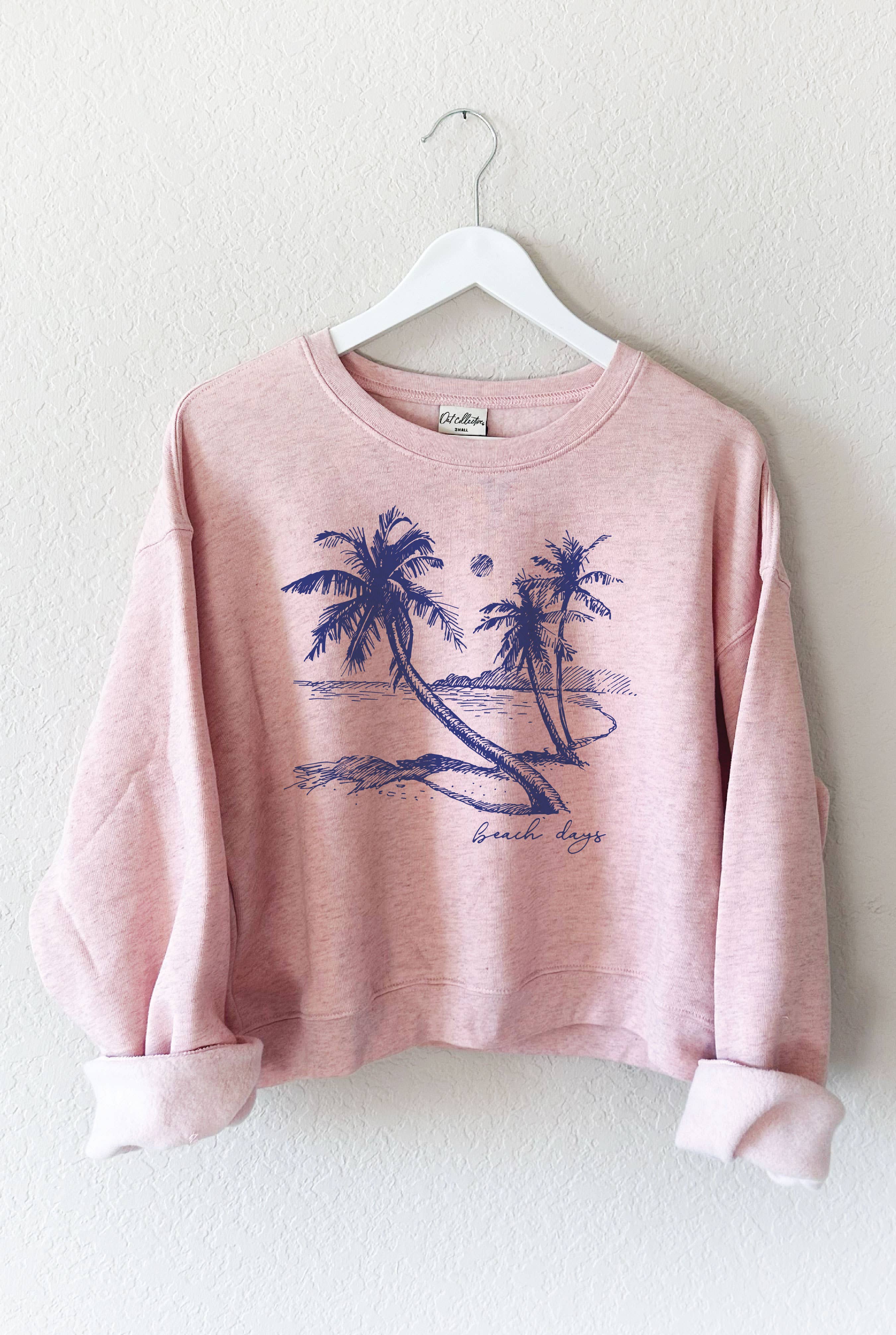 BEACH DAYS Mid Graphic Sweatshirt: ROSE