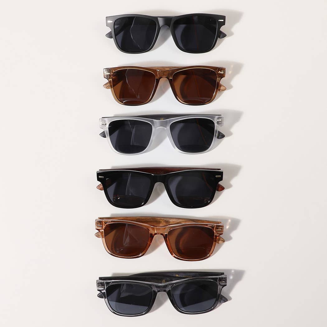Square Shape Frame Wood Legs Fashion Sunglasses