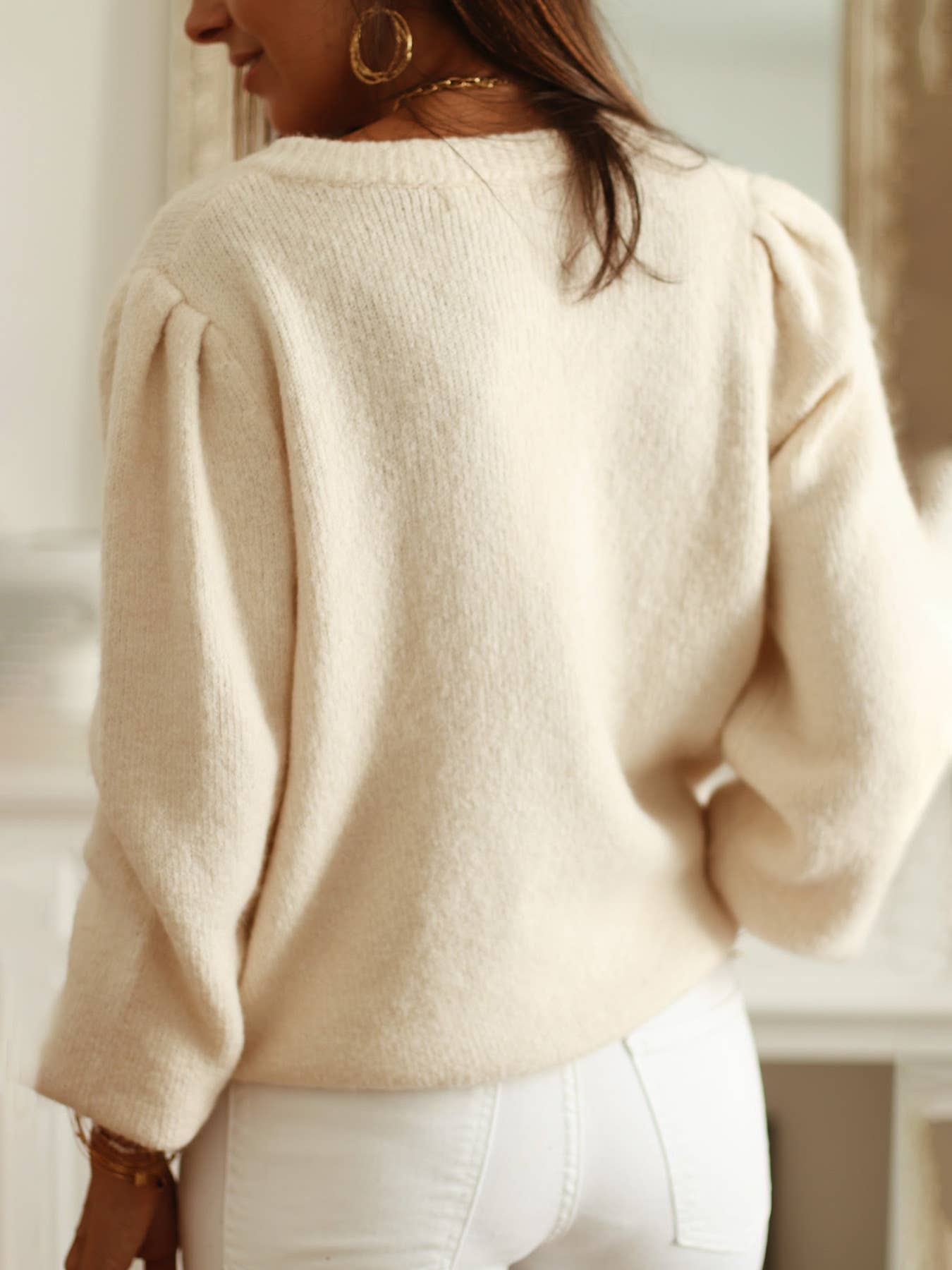 Textured Knit Button-Front Cardigan