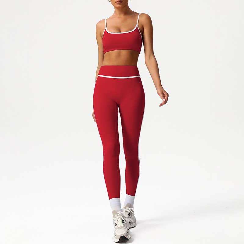 Built-In Pads Bra&High-Waisted Leggings 2-Piece Active set