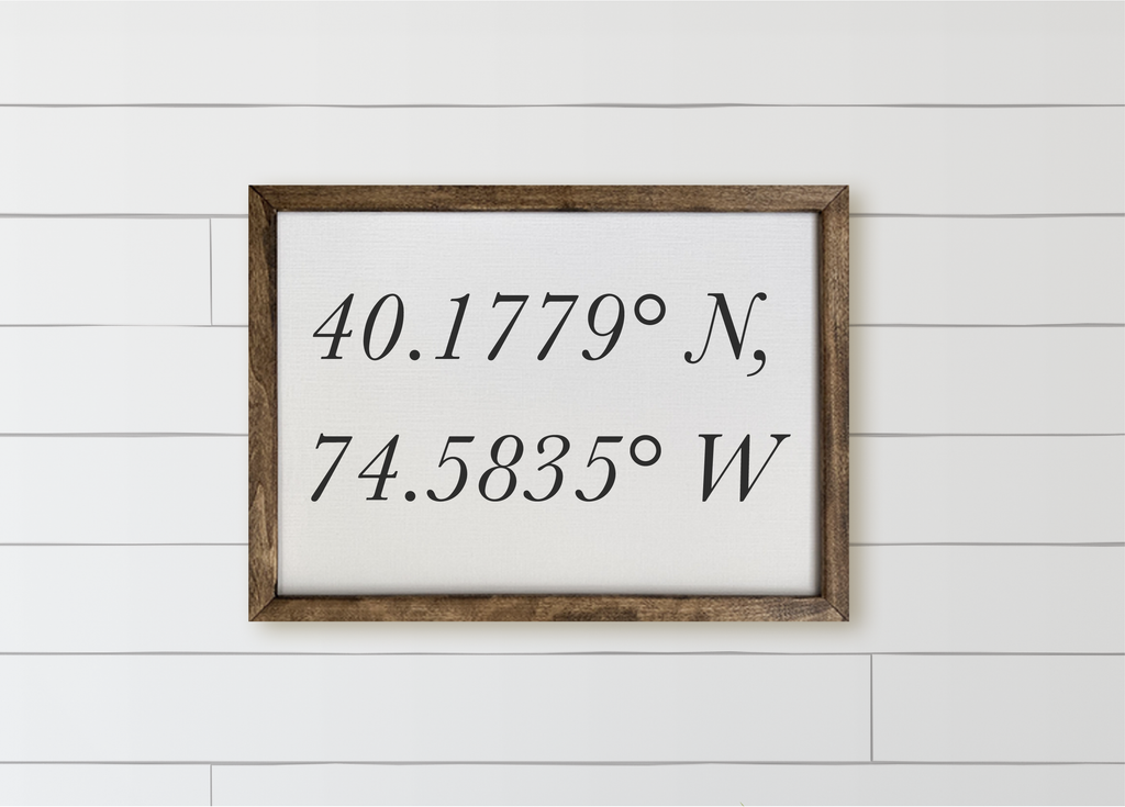 Coordinates Wood Framed Sign: 12x16 / Classic Grey