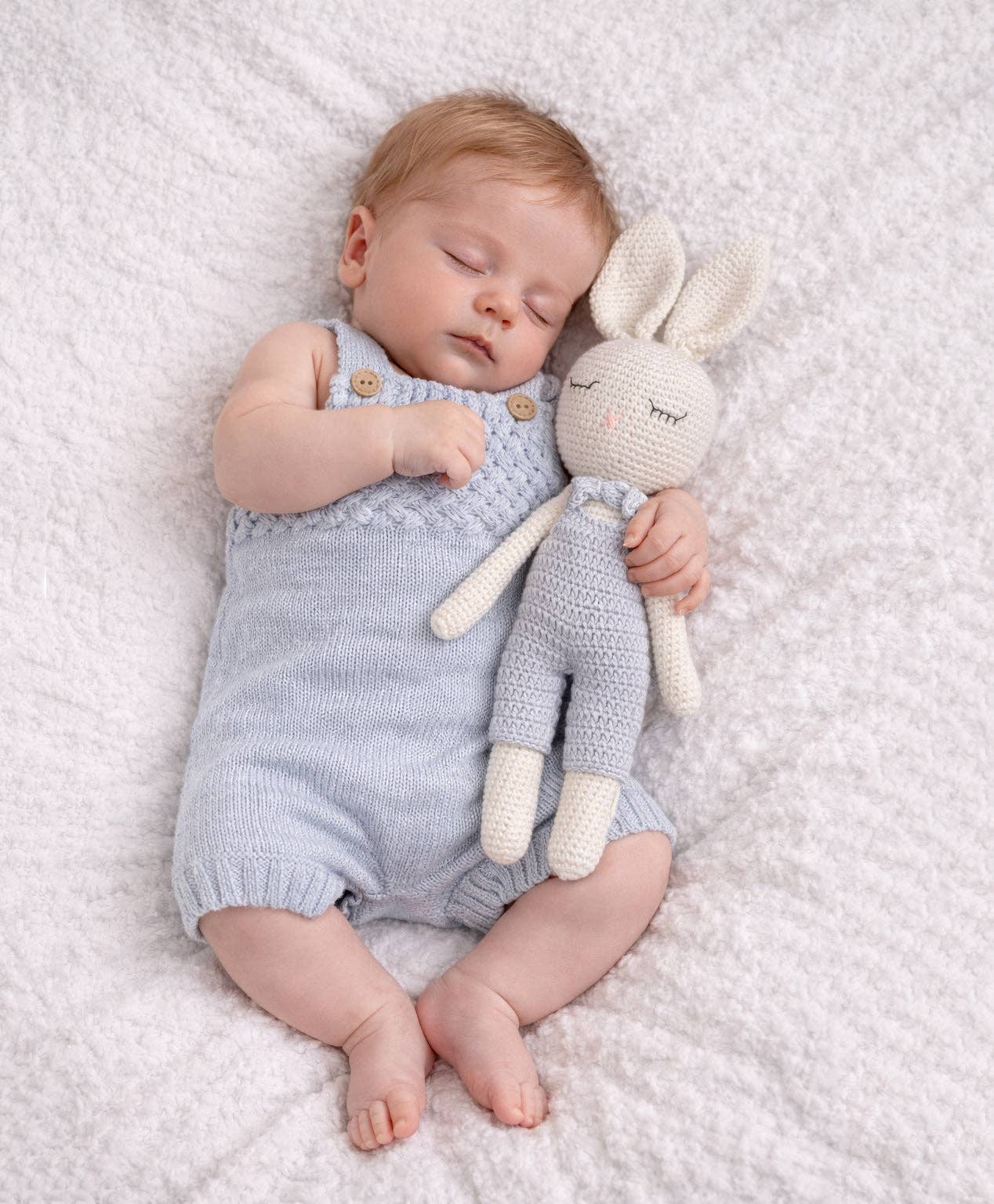 Sleepy Crochet Bunny Doll Standing Ears: Cream bunny Doll