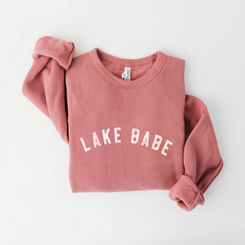 LAKE BABE Graphic Sweatshirt: TAN