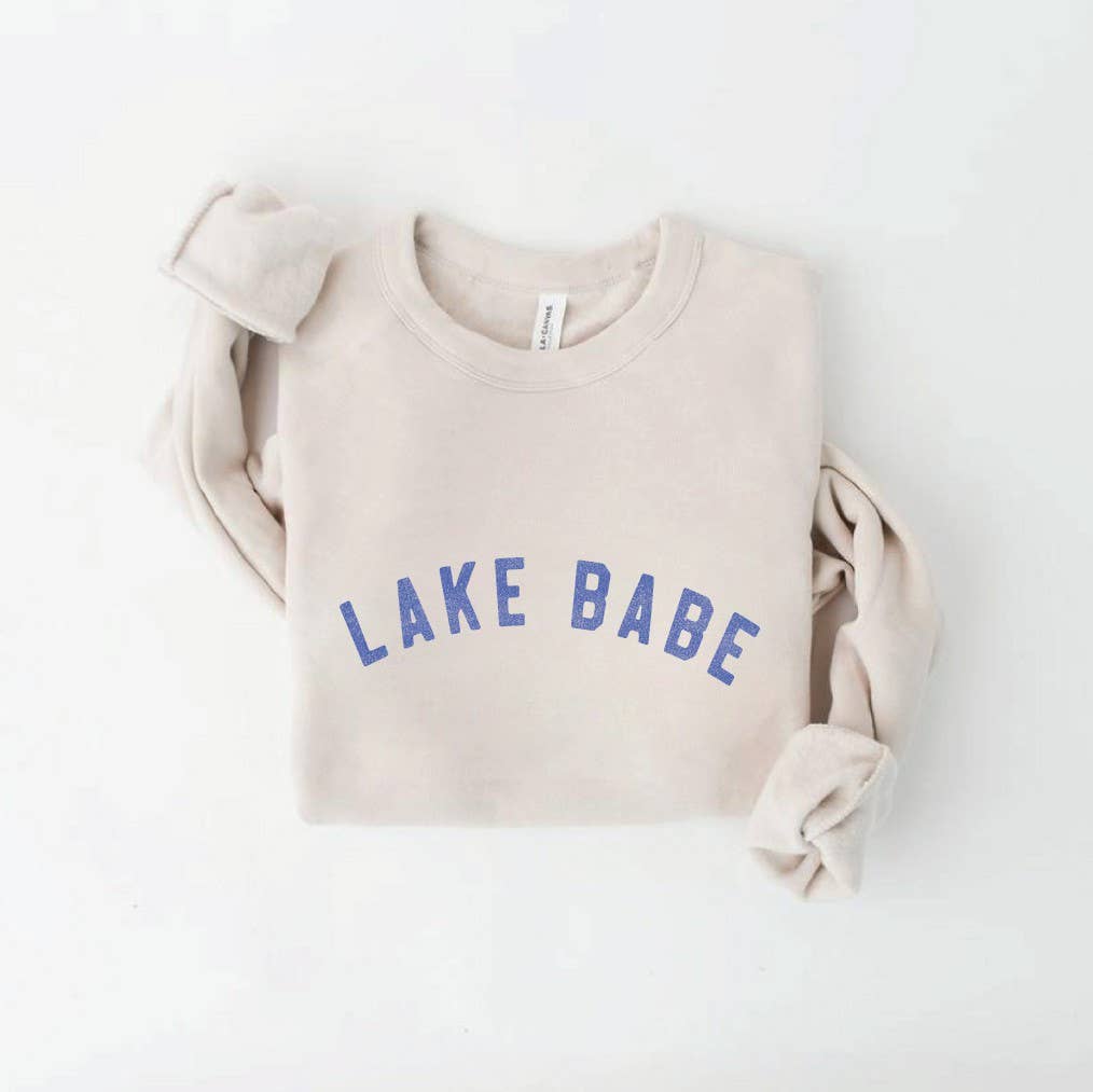 LAKE BABE Graphic Sweatshirt: TAN