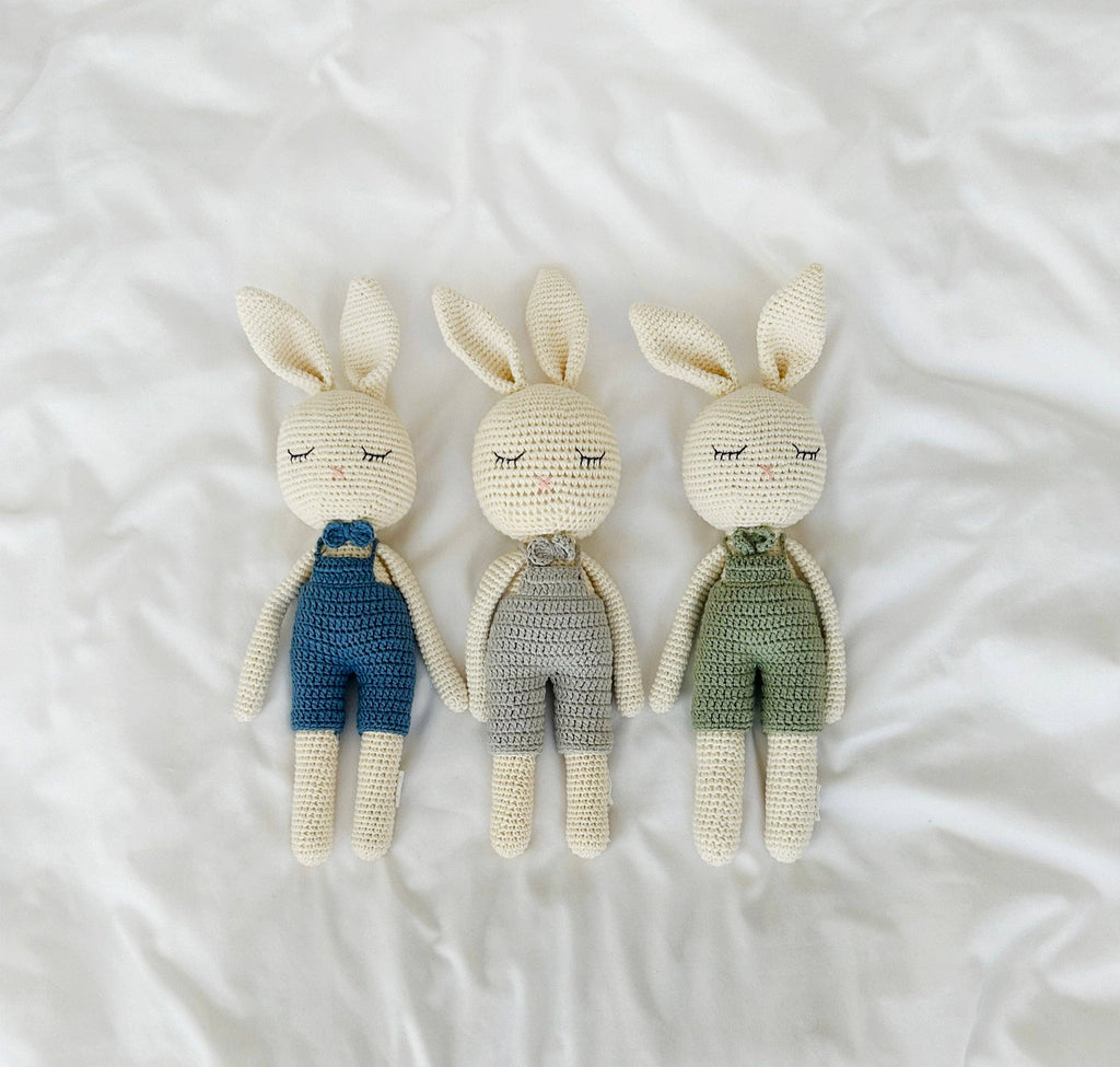 Sleepy Crochet Bunny Doll Standing Ears: Apricot bunny Doll