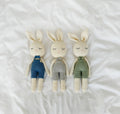 Sleepy Crochet Bunny Doll Standing Ears: Boy bunny Doll w/Gray Pants