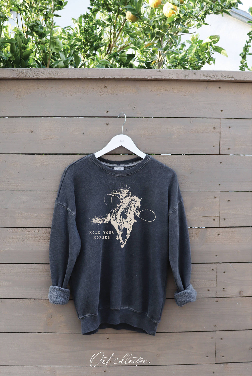 HOLD YOUR HORSES Mineral Graphic Sweatshirt: SOFT PINK