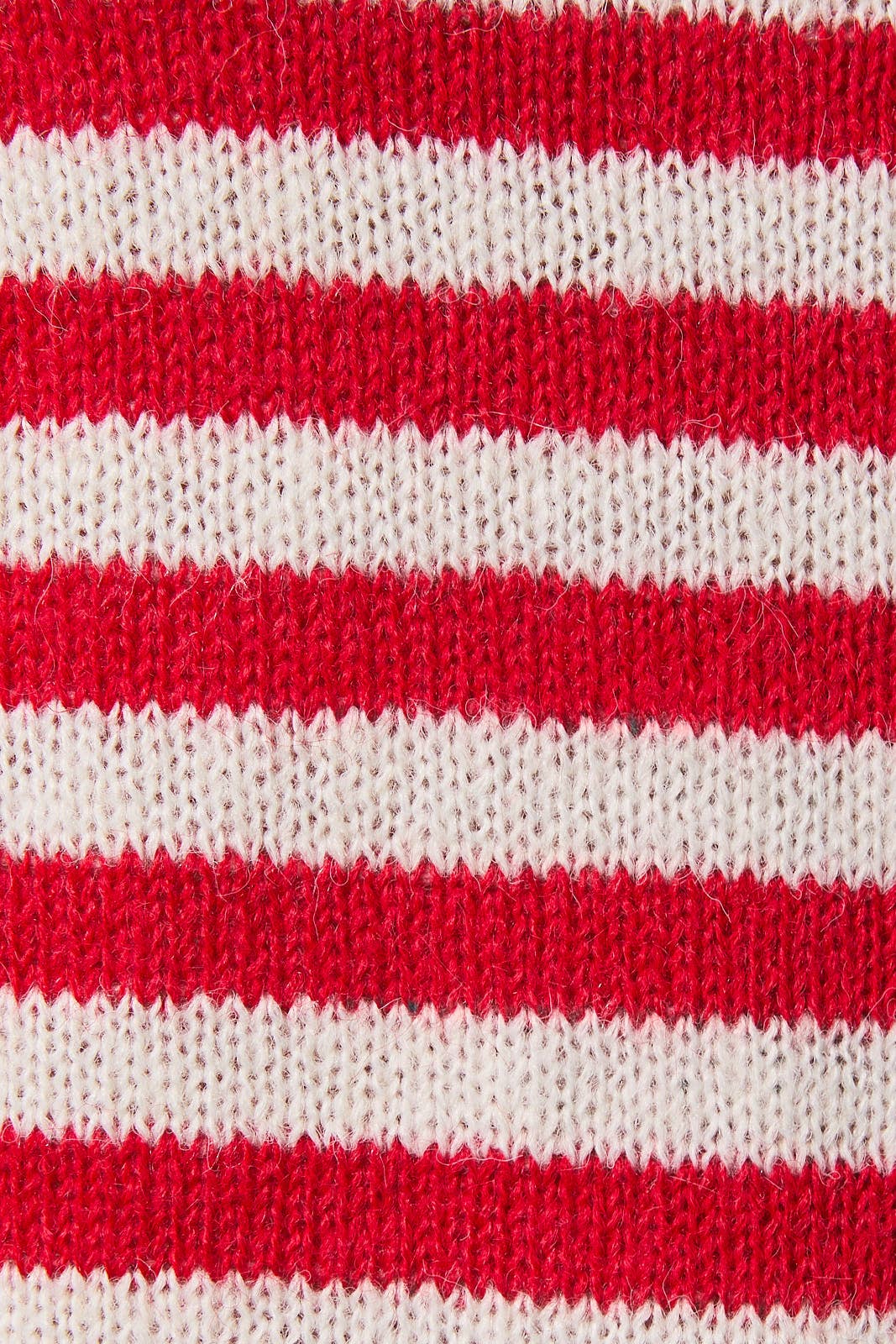 SLEEVELESS BOAT NECK SIDE TIE STRIPE SWEATER TOP: RED-WHITE STRIPE / M