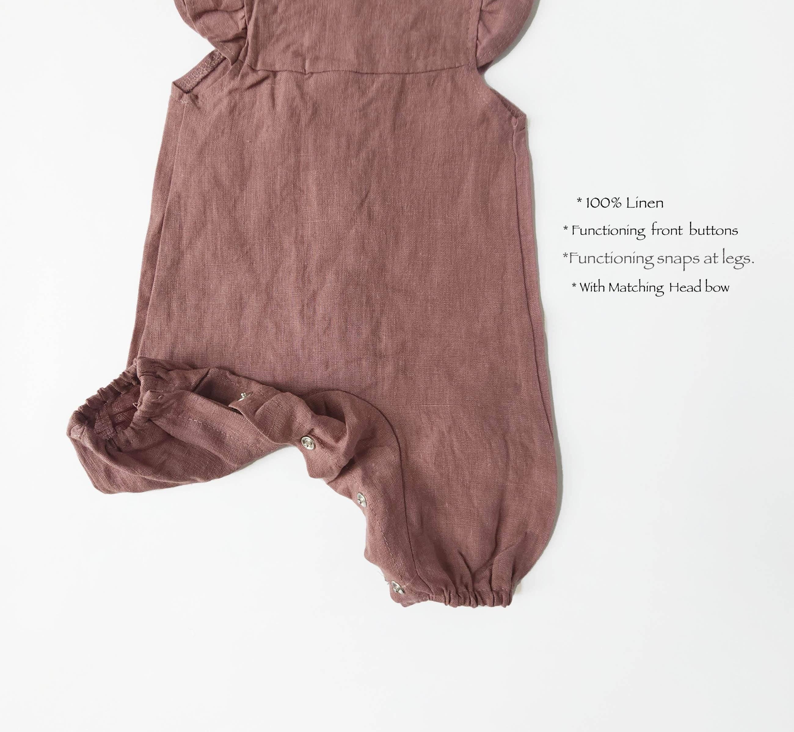 Jennifer Linen Jumper + Bow: Vintage pink
