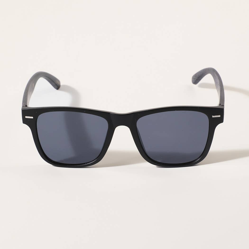 Square Shape Frame Wood Legs Fashion Sunglasses