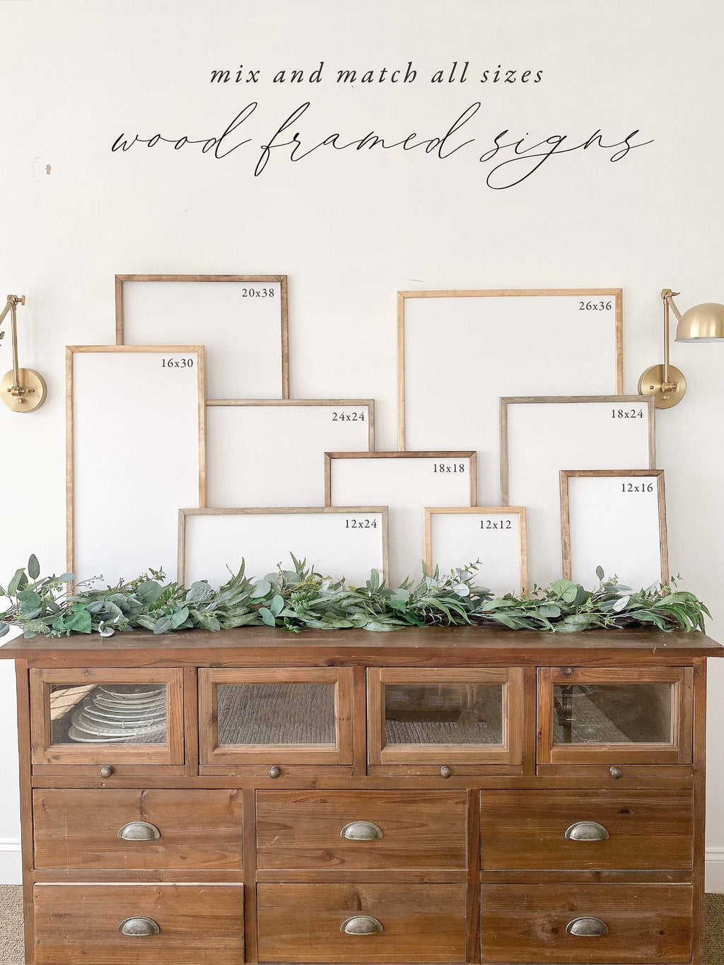 Coordinates Wood Framed Sign: 12x16 / Classic Grey