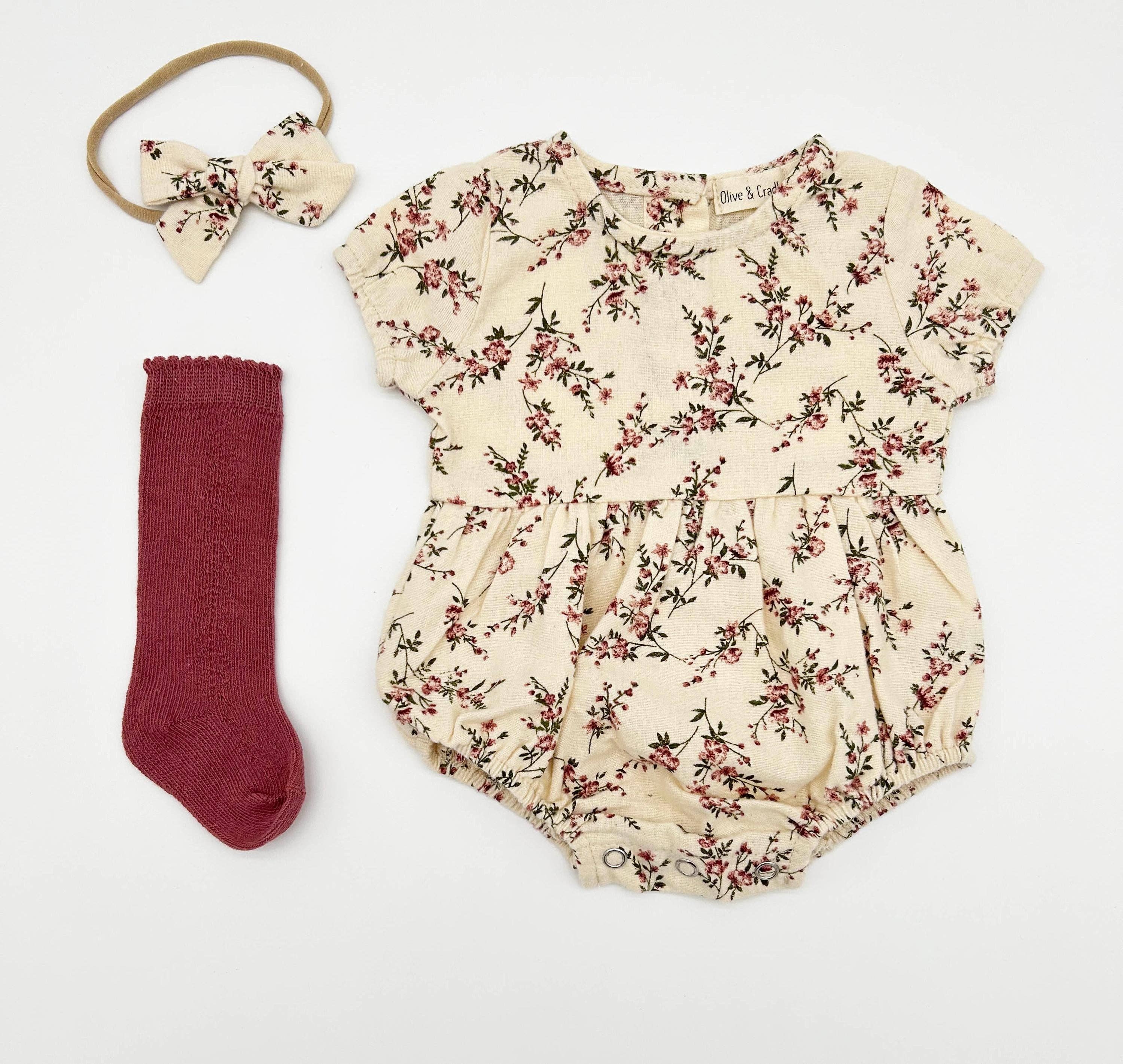 Anessa Romper Set: 2pc set (romper+bow) / 3-6 monthsUS numeric
