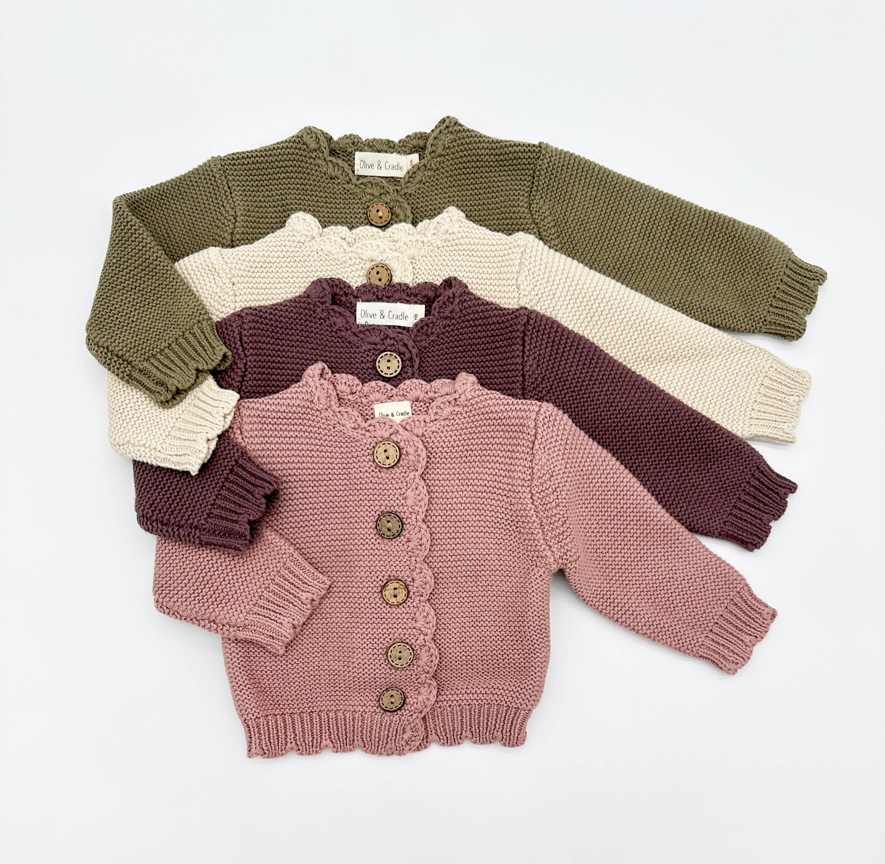 Baby Sophia Sweater: Light oat / NB
