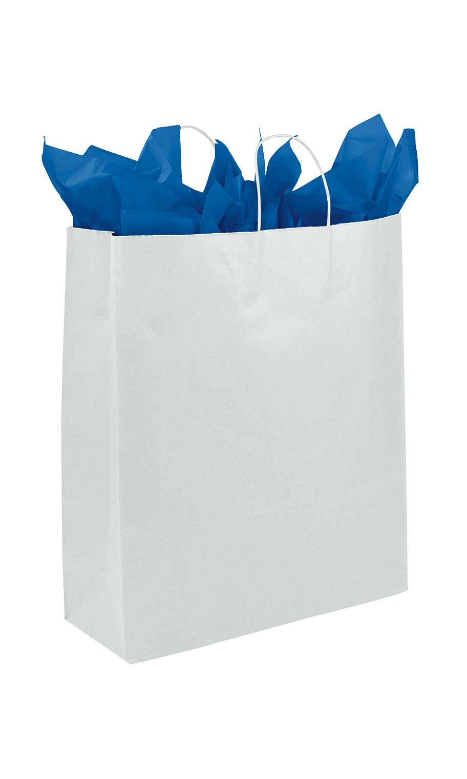 Kraft Paper Shopping Bags: White / Case of 100 / Large