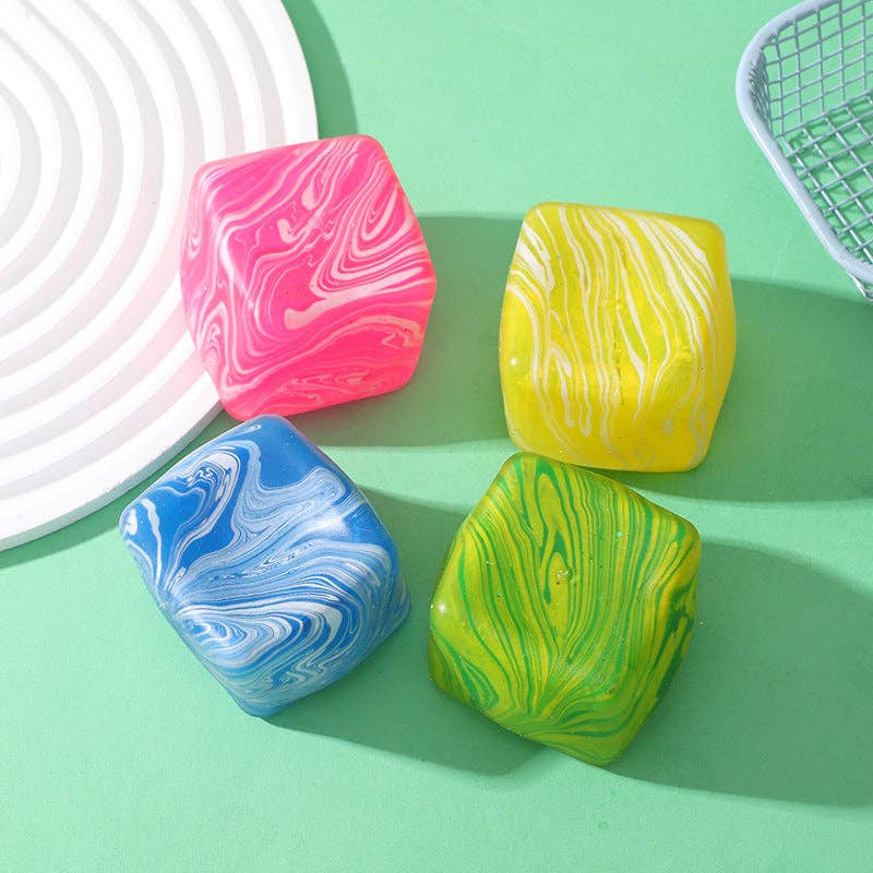 Marble Ice Cube Squishy Slow Rising Stress Relief Fidget Toy: Pink