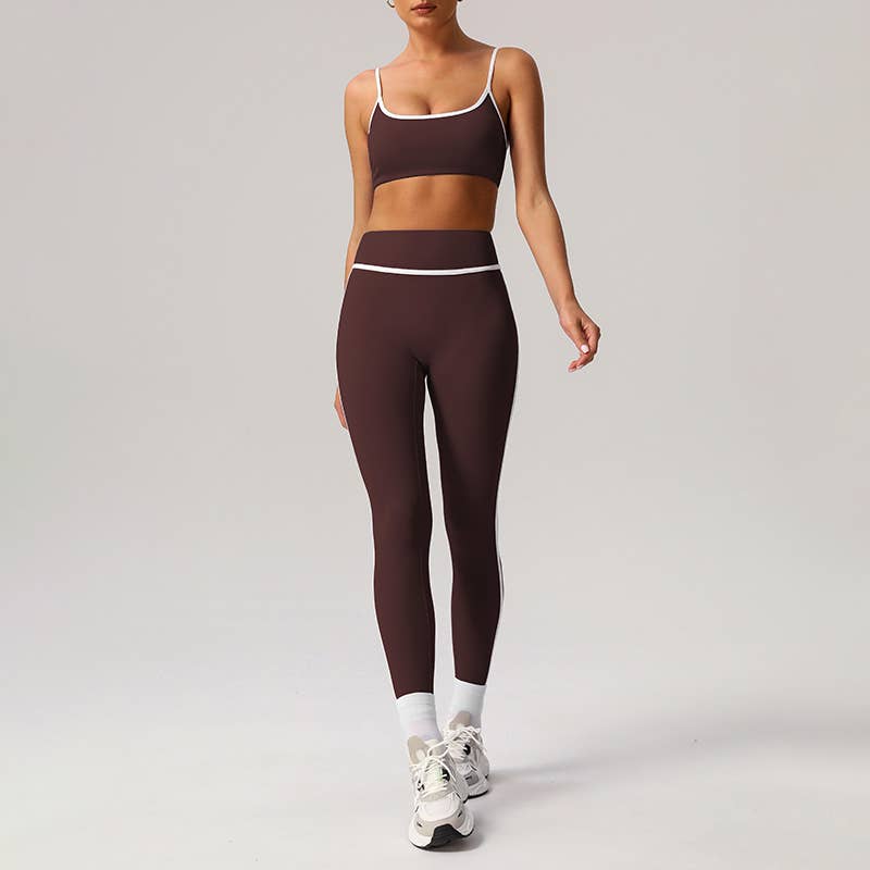 Built-In Pads Bra&High-Waisted Leggings 2-Piece Active set