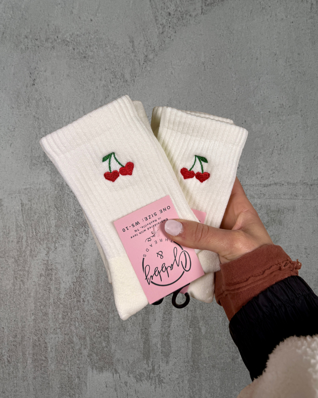 Cherry Heart Socks