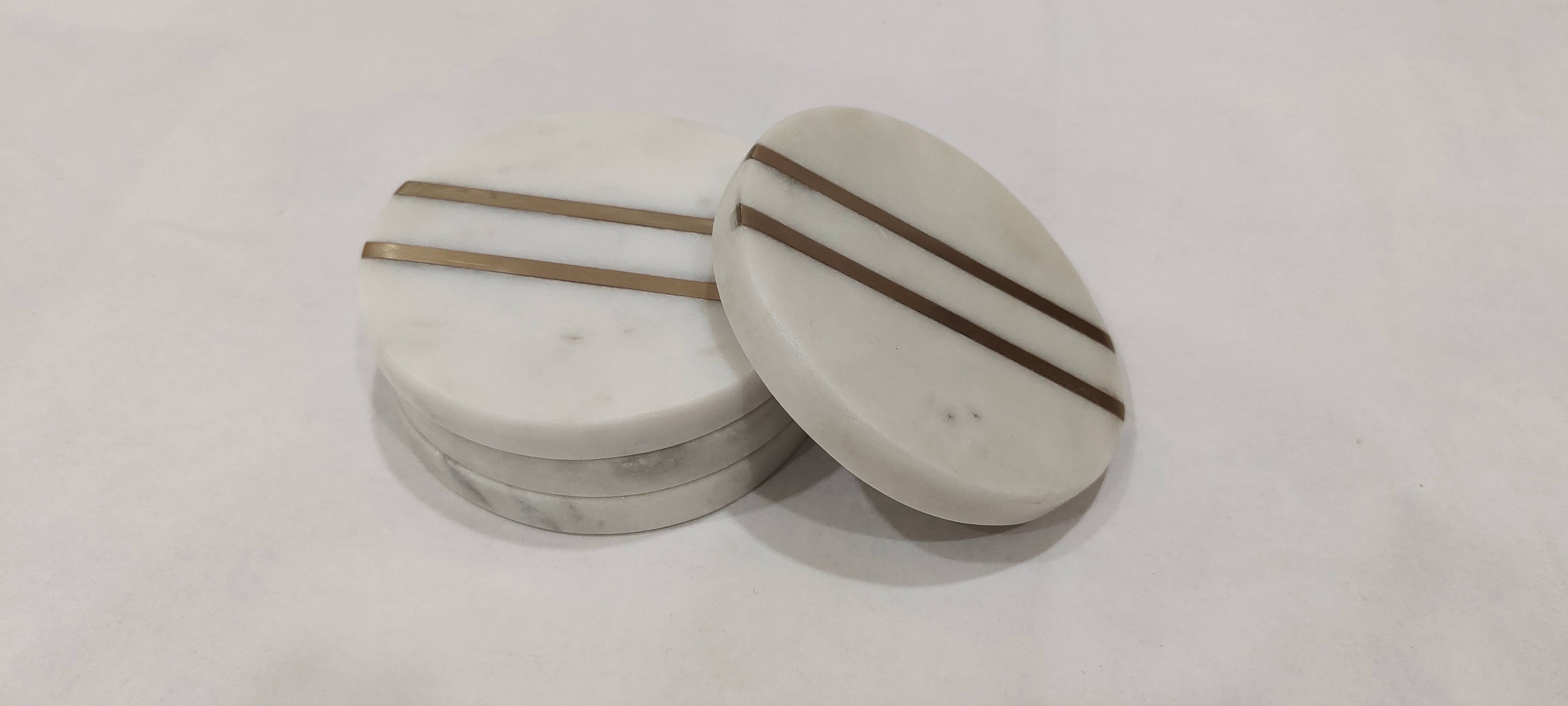 White Marble Coasters - Set of 4