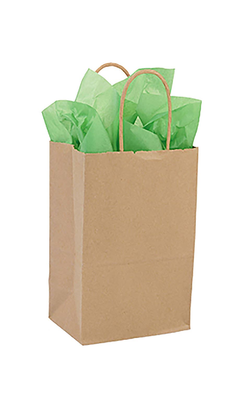 Kraft Paper Shopping Bags: White / Case of 100 / Small