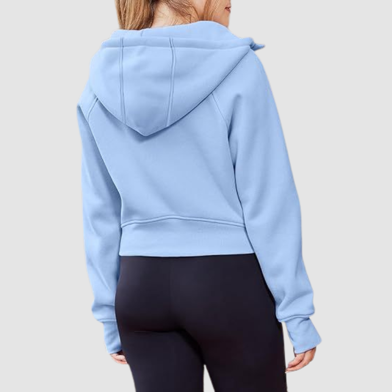 Women's Cropped Zip Up Athleisure Hoodie