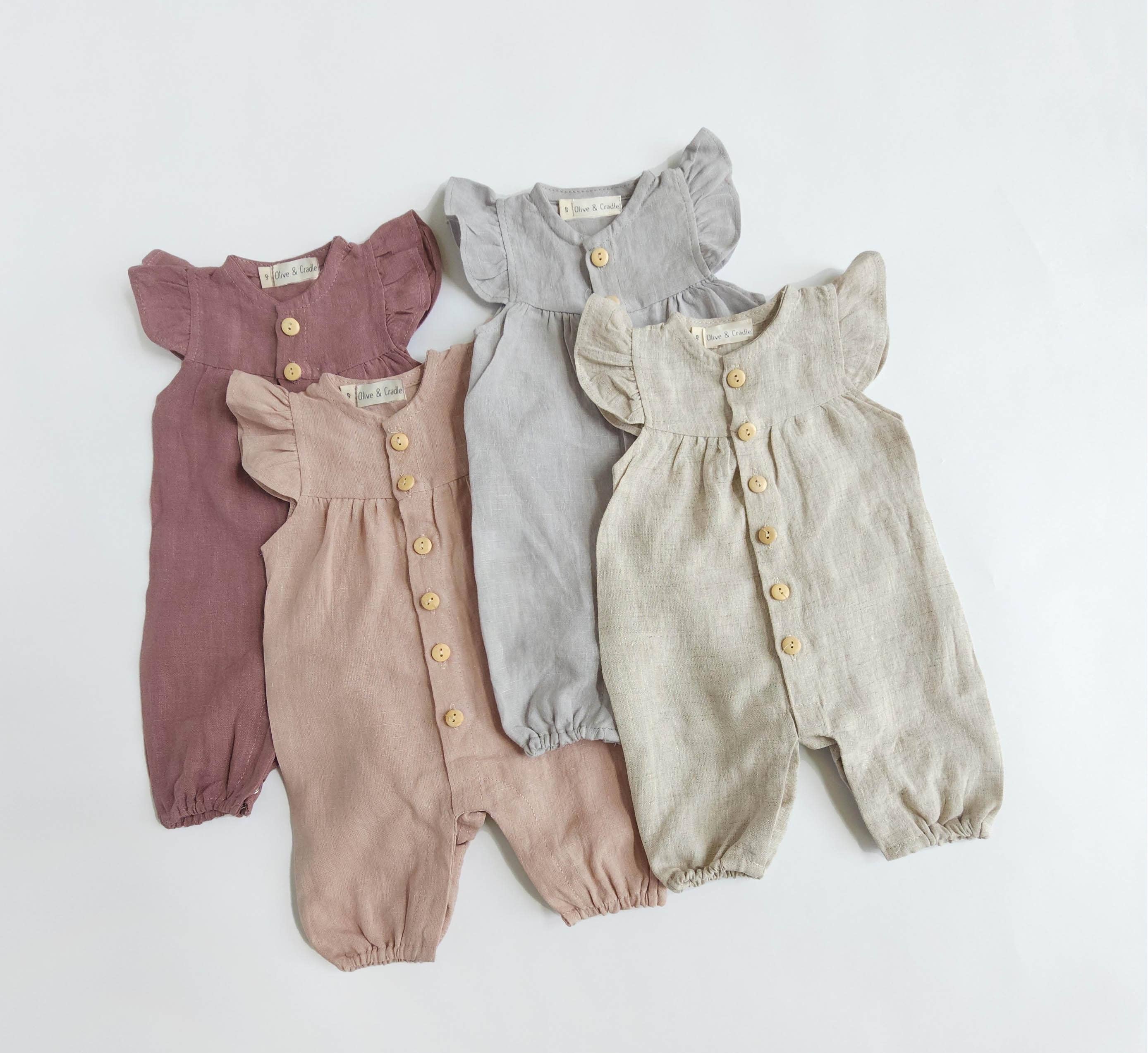 Jennifer Linen Jumper + Bow: Vintage pink