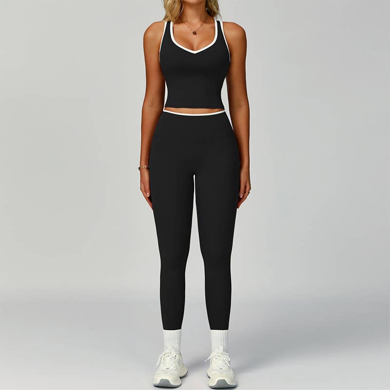Tank top + High Waist leggings 2-piece Set
