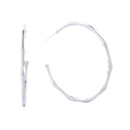 14K Gold-Dipped Textured Hoop Post Earring: WHITE GOLD / ONE SIZE