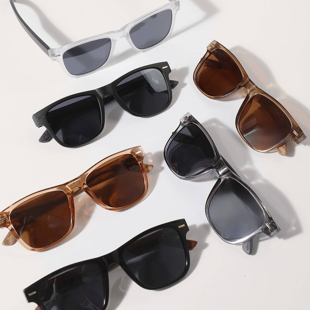 Square Shape Frame Wood Legs Fashion Sunglasses