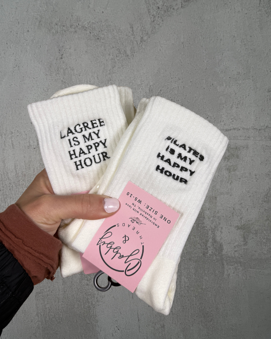 Pilates is my Happy Hour Grip Socks