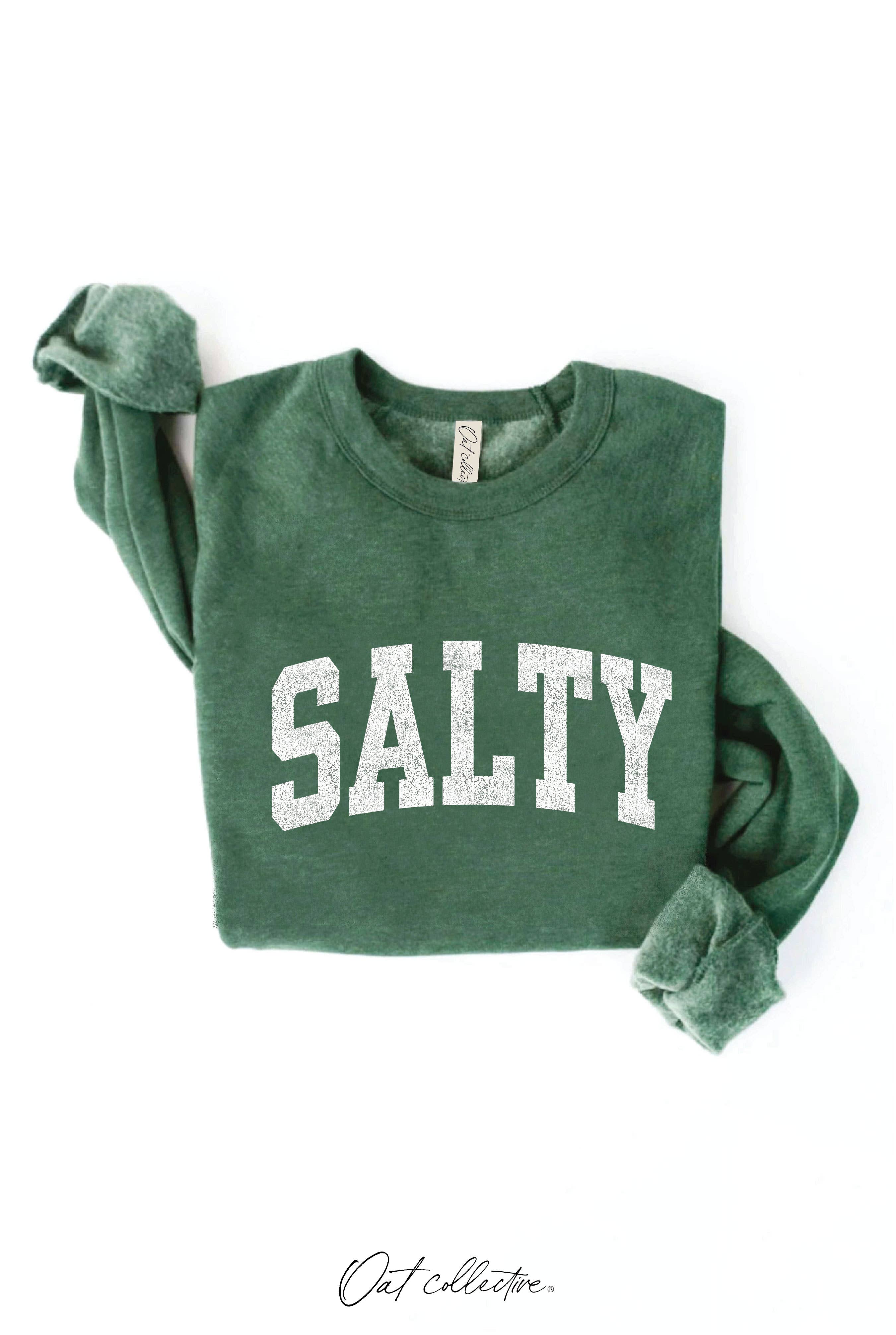SALTY Graphic Sweatshirt: HEATHER DUST