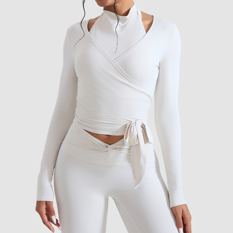Long Sleeve Wrap Yoga Top