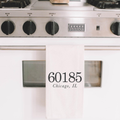 Personalized Tea Towel - Personalized Zip Code |: Natural