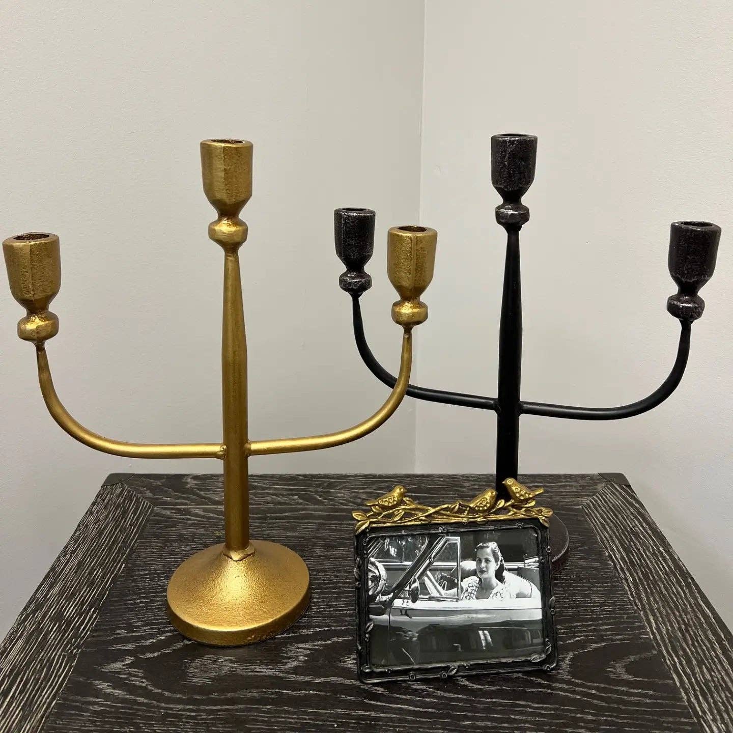 VINTAGE STYLE CANDELABRA: Gold